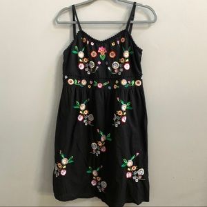 Earthbound Strap Embroidered colorful floral dress